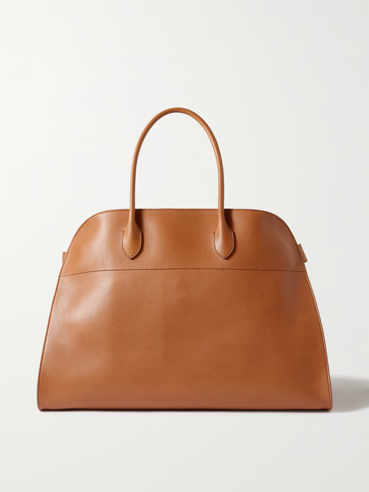The Row - Margaux 17 Buckled Leather Tote - Brown | NET-A-PORTER (US)