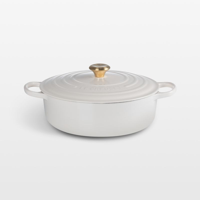 Le Creuset Cream 6.75-Qt. Round Wide Dutch Oven + Reviews | Crate & Barrel | Crate & Barrel