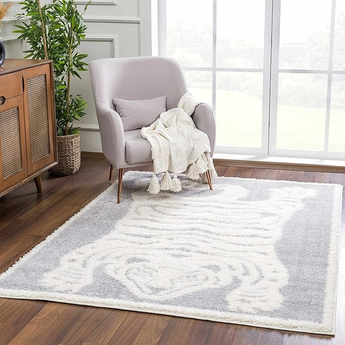 Hauteloom Tilos Moroccan Farmhouse Living Room Bedroom Nursery Shag Area Rug - Shaggy Carpet - Ti... | Amazon (US)
