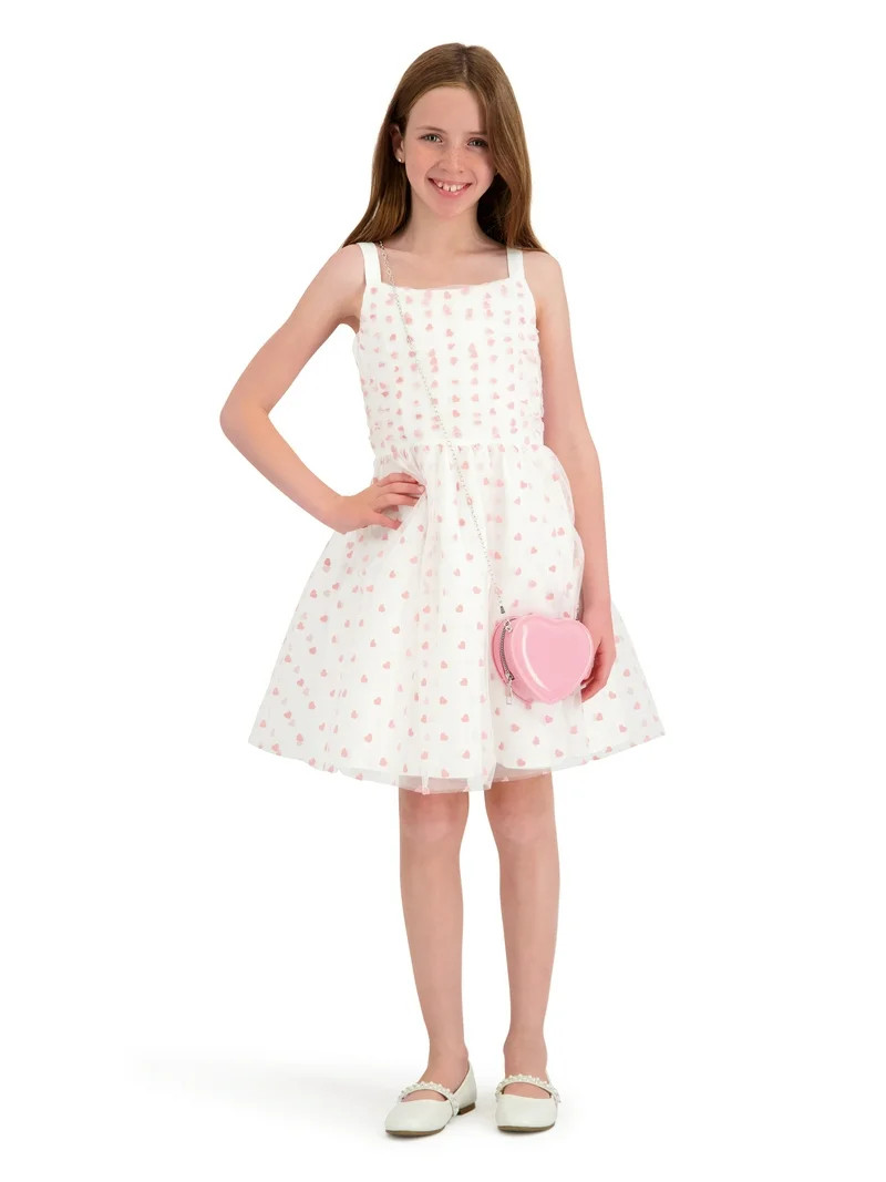Kensie Girl Valentines Day Dress with Heart Bag, Sizes 4-12 | Walmart (US)