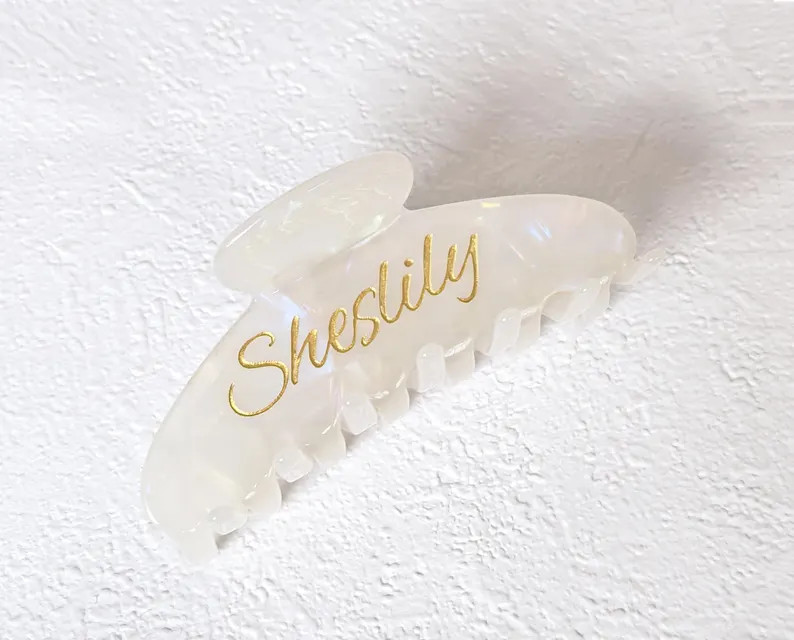 Personalized Hair Claw Clip, Engraved Customized Name Claw Clip, Custom Name Wedding Hair Accesso... | Etsy (US)