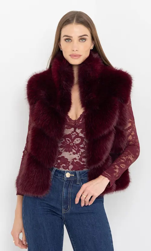 Generation Love Rosario Faux Fur Vest in Red at Nordstrom, Size Xx-Small | Nordstrom