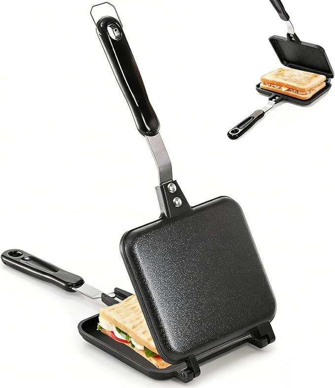 Hot Sandwich Maker, Grilled Sandwich Toaster for Small Bread Pancake, Double Sided Non-Stick Fryi... | Amazon (US)