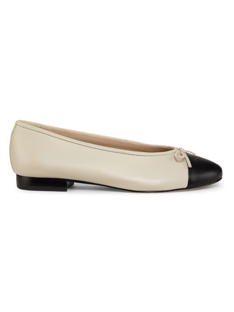 Cap-Toe Leather Ballet Flat | Saks Fifth Avenue