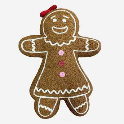 Gingerbread Girl Shaped Throw Pillow, 12x16 | At Home