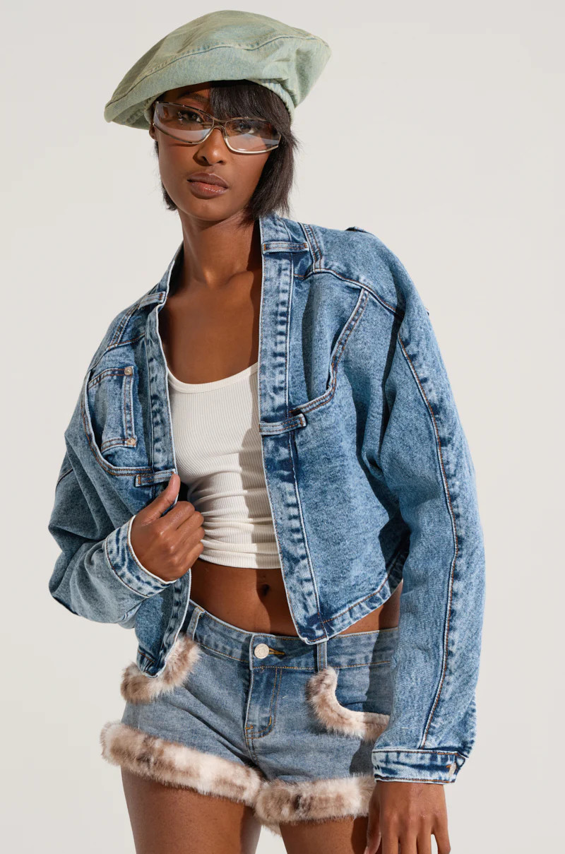 WRAP IT UP DENIM SHRUG | AKIRA
