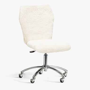 Sherpa Airgo Swivel Desk Chair - Ivory | Pottery Barn Teen
