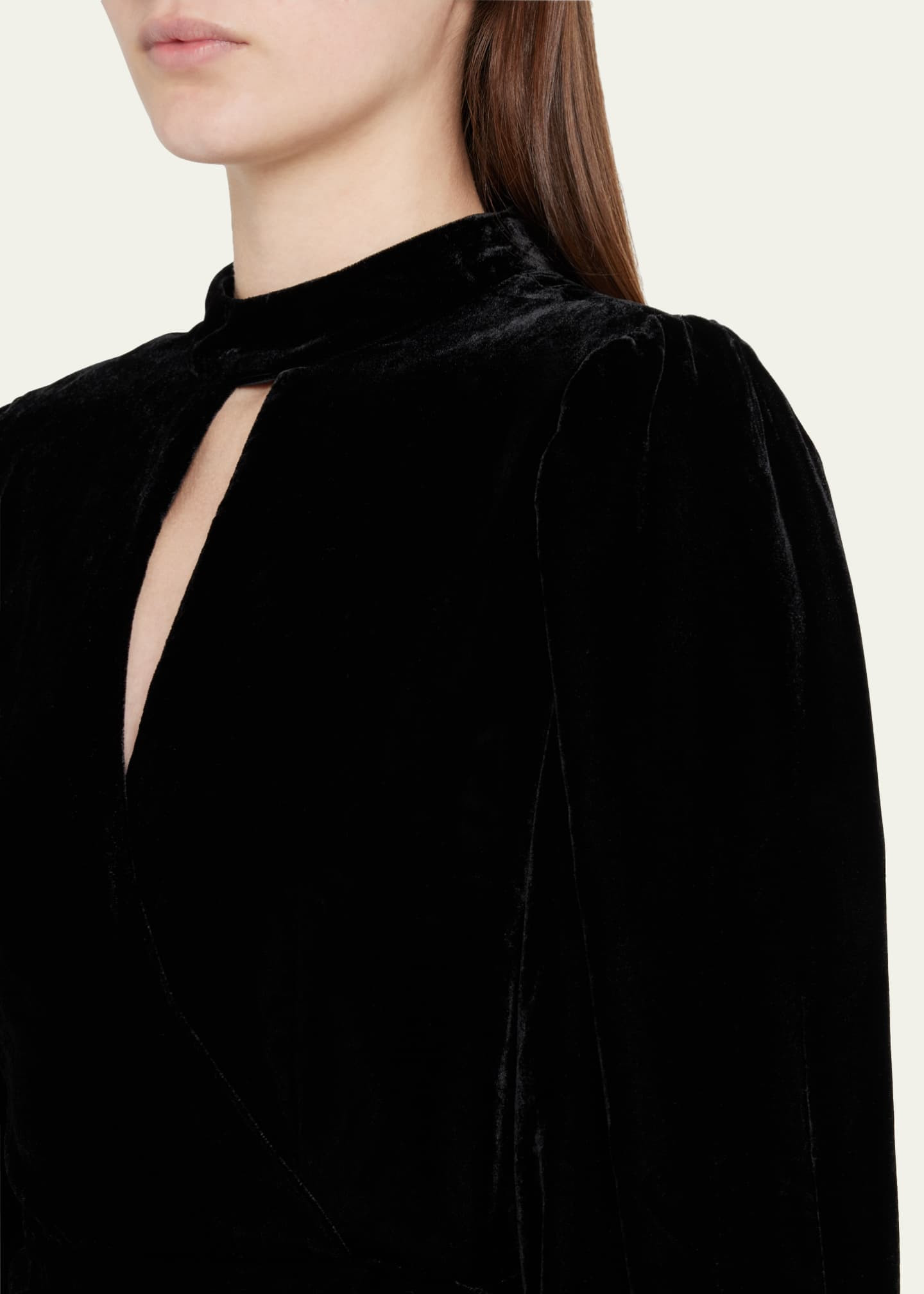 Rhode Zadie Mock-Neck Side-Ruffle Mini Dress | Bergdorf Goodman