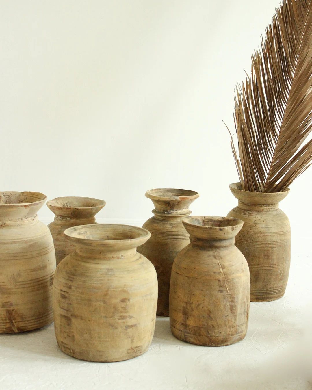 Old Bleached Indian Wooden Vase, Vintage Indian Wooden Vase, Hand Carved Antique Wooden Vase, Rus... | Etsy (US)