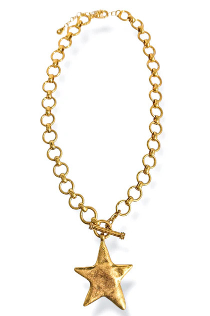 Star of the South Bright Vintage Gold Star Statement Necklace | The Willow Tree