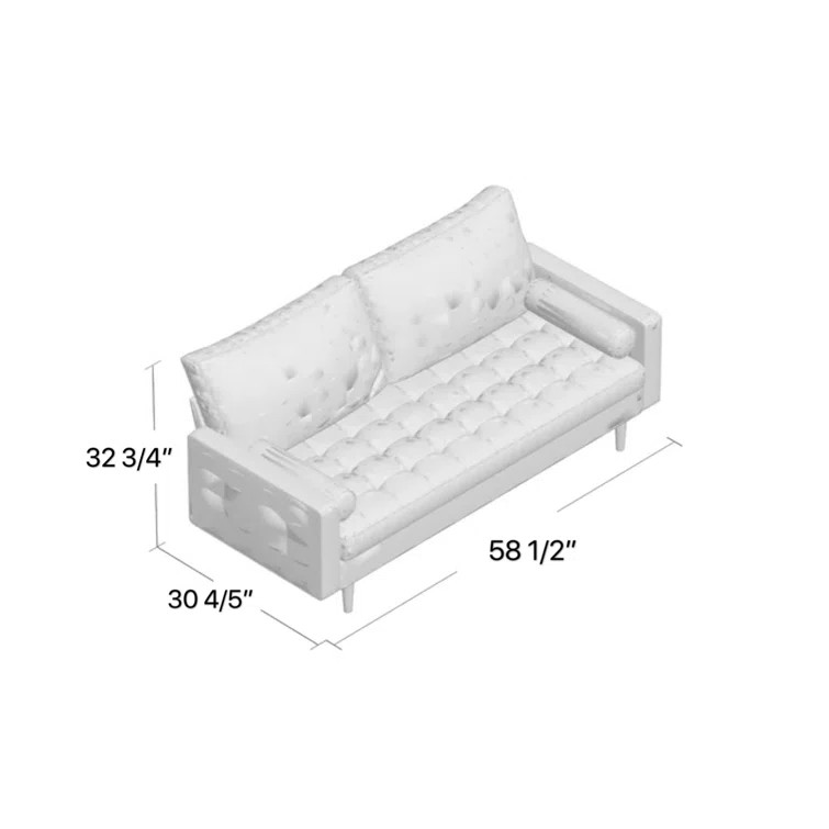 Broadmoor 58.5'' Vegan Leather Loveseat | Wayfair North America