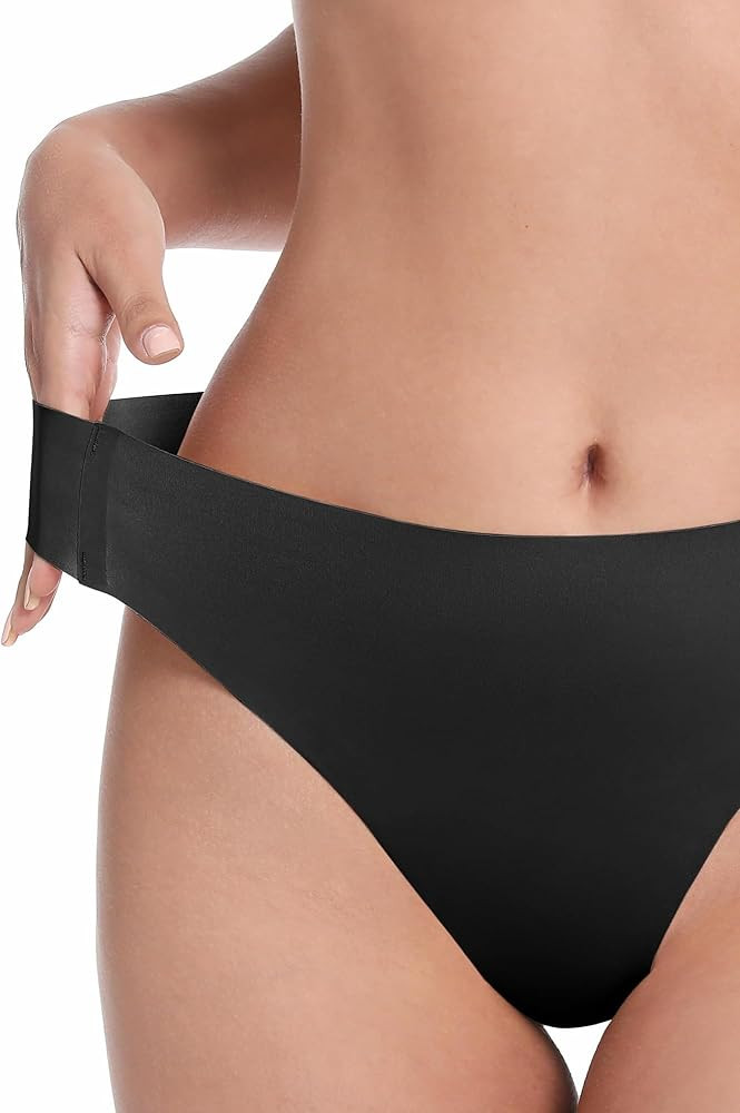 LUCKMEEY Cotton Thongs for Women Seamless Thongs for Women No Show Thong Panty Liners Workout G-S... | Amazon (US)