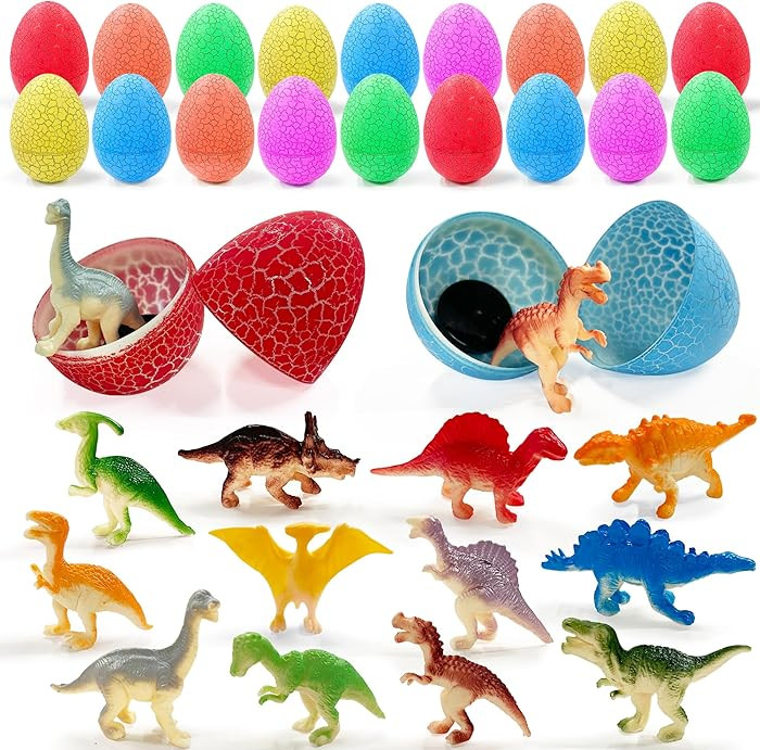 XIPEGPA 18Set Dinosaur Eggs with Mini Dinosaur Figures Goodie Bag Stuffers Easter Eggs and Birthd... | Amazon (US)