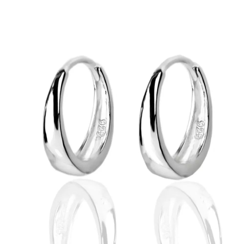 15mm Tiny Small Sleeper Hoop Earrings for Women Girls Cartilage Sterling Silver Cuff Hinged Huggi... | Walmart (US)