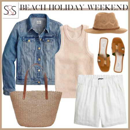 J.Crew sweater tank on sale with the most amazing linen shorts. Pair with a denim jacket perfect for a holiday weekend like the Fourth of July. 

#LTKtravel #LTKSeasonal #LTKsalealert