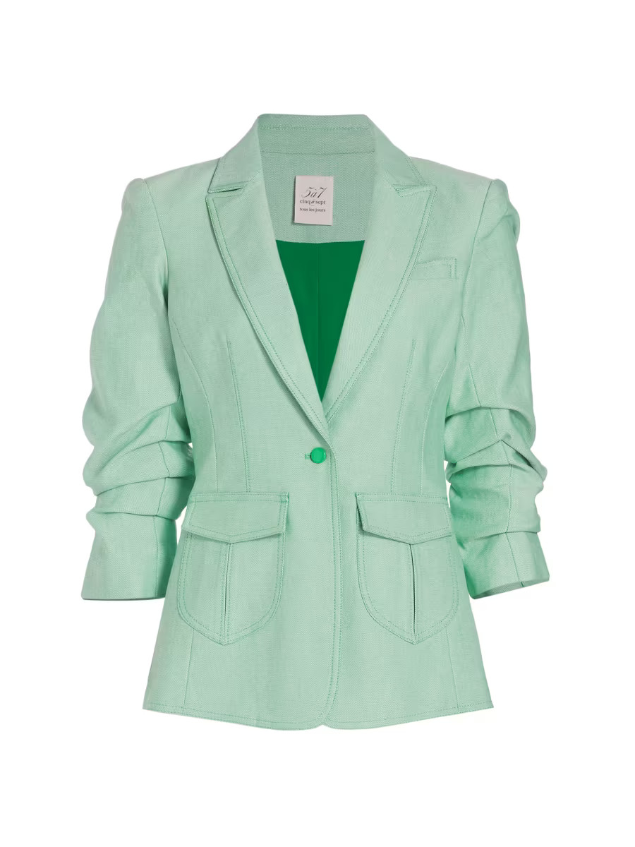 Louisa Peak Stretch Denim Blazer | Saks Fifth Avenue