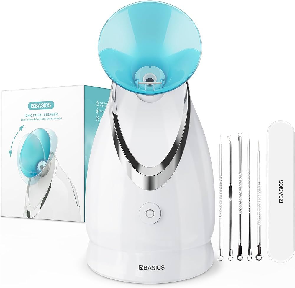 EZBASICS Facial Steamer Ionic Face Steamer for Home Facial, Warm Mist Humidifier Atomizer for Fac... | Amazon (US)