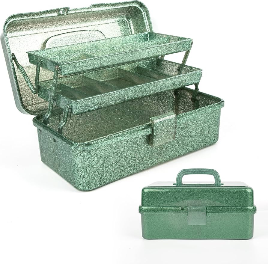 Glitter Art & Craft Tool Storage Box,3-Layer Stackable Carry Tackle Box Sewing Box Organizer for ... | Amazon (US)