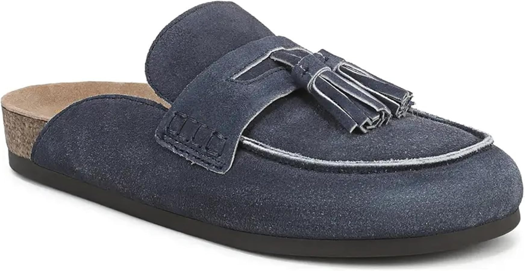 Faux Suede Mules for Women Tassel Flat Loafers Comfort Clog Mules Slip on Round Toe Casual Boat S... | Amazon (US)