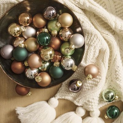 Homespun Noel Mini Ornaments, Set of 32 | Grandin Road
