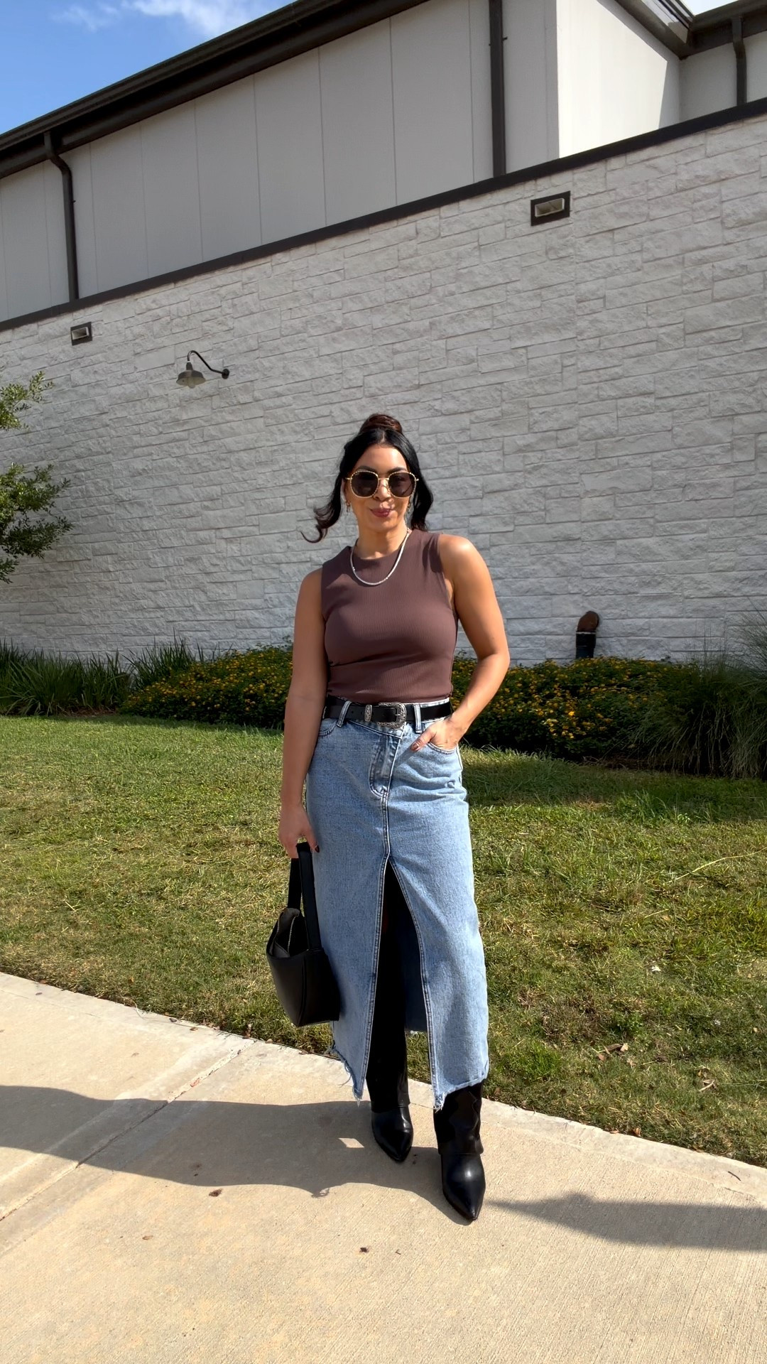 What I wore today 

Wearing a small in the denim skirt 

#LTKOver40 #LTKdayinmylife #LTKFindsUnder100