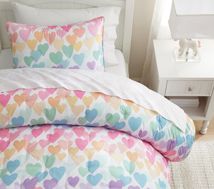 Evie Heart Dream Puff Comforter &amp; Shams | Pottery Barn Kids