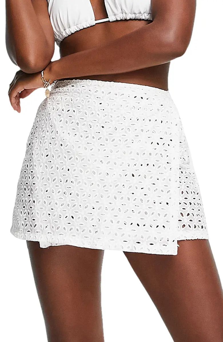 Topshop Eyelet Cotton Cover-Up Wrap Skirt | Nordstrom | Nordstrom