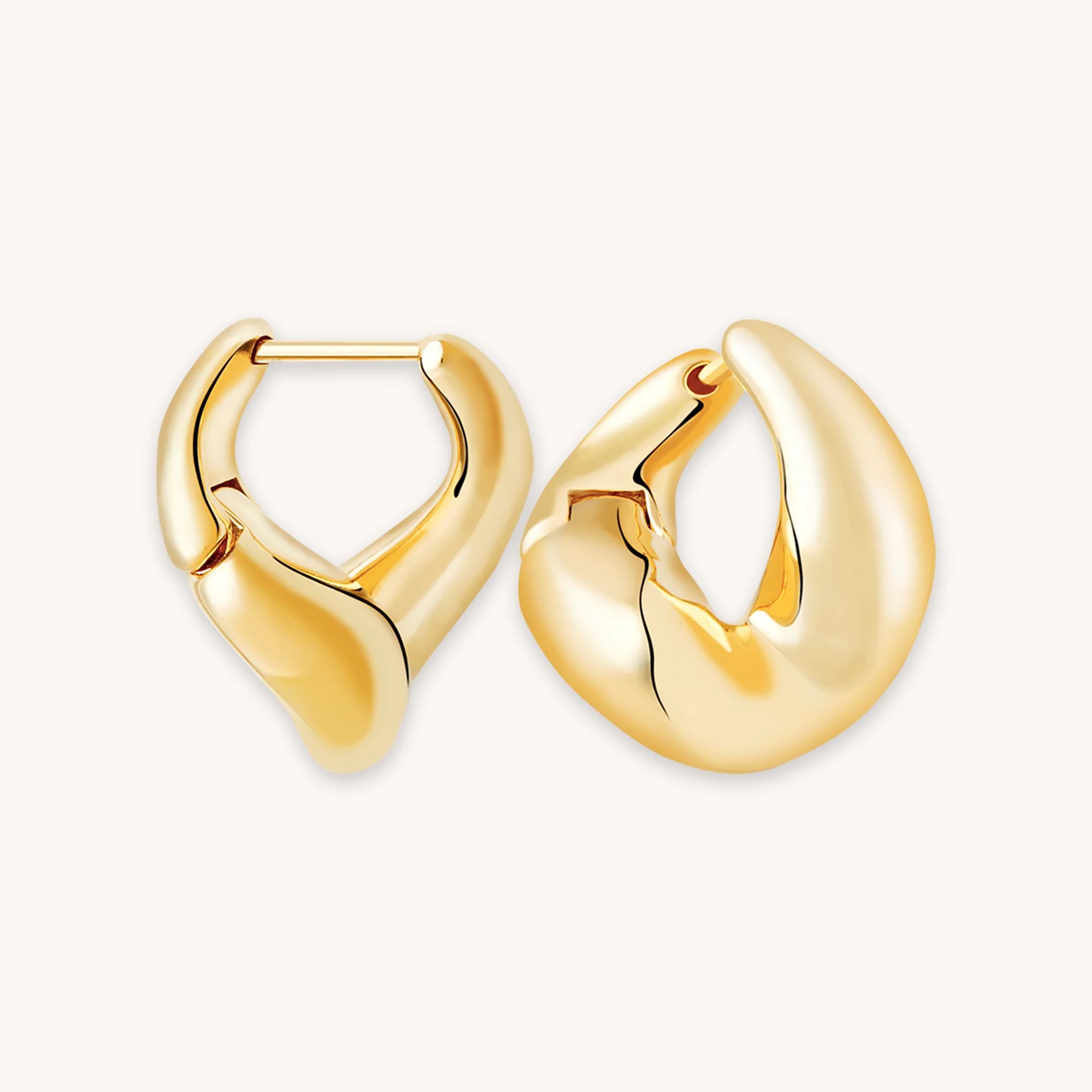 Molten Hoops in Gold | Astrid and Miyu