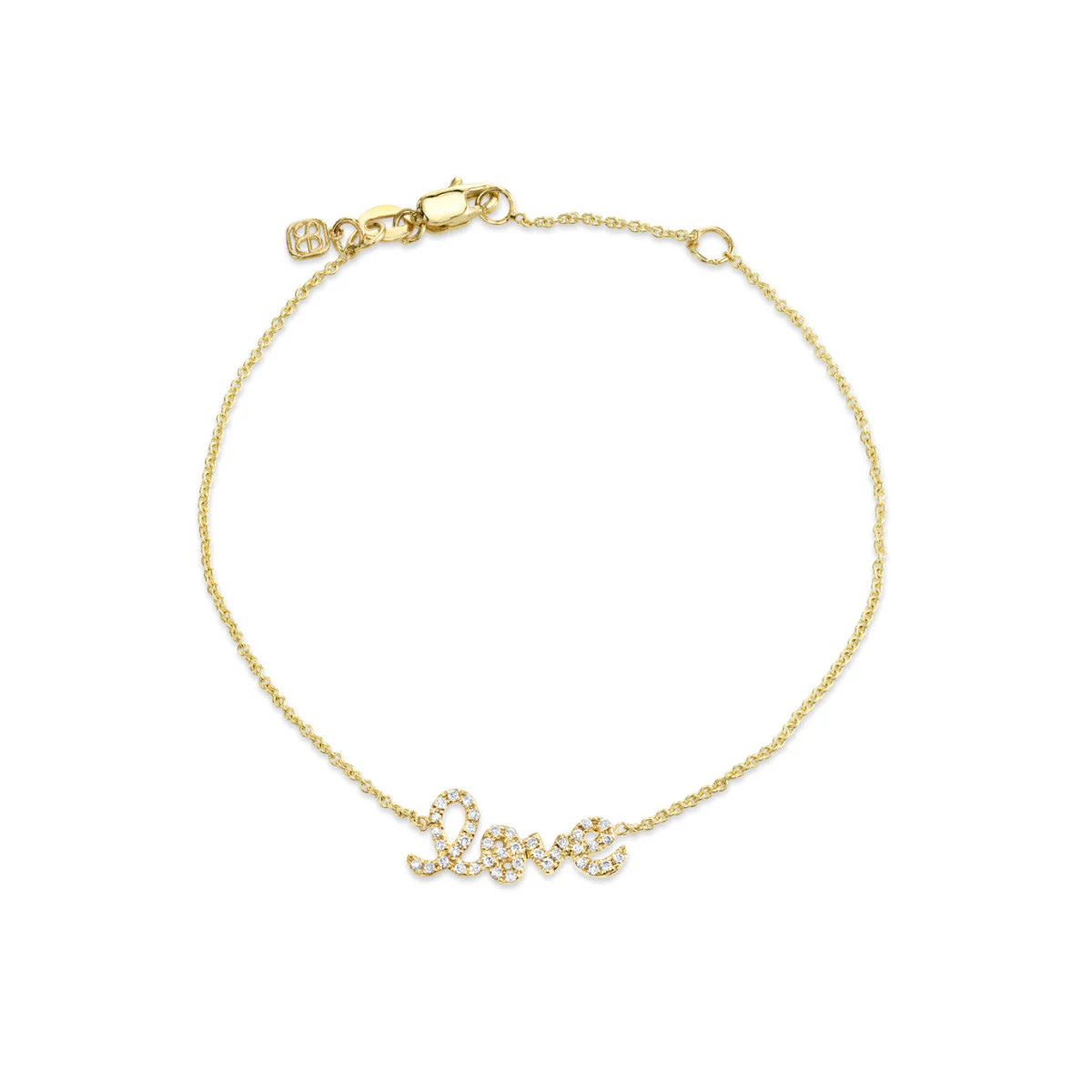 Gold & Pavé Diamond Love Bracelet | Sydney Evan