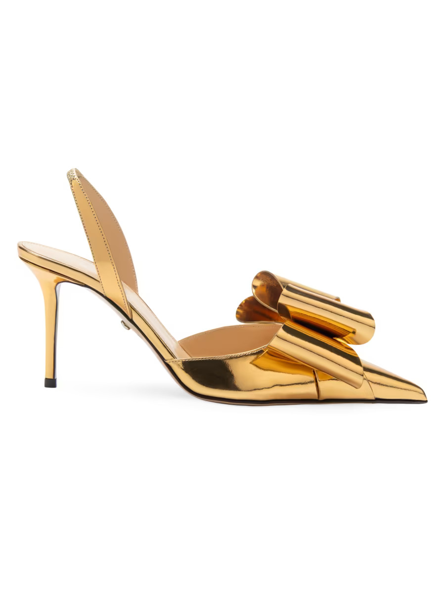 Le Cadeau 85MM Mirror Leather Slingback Pumps | Saks Fifth Avenue