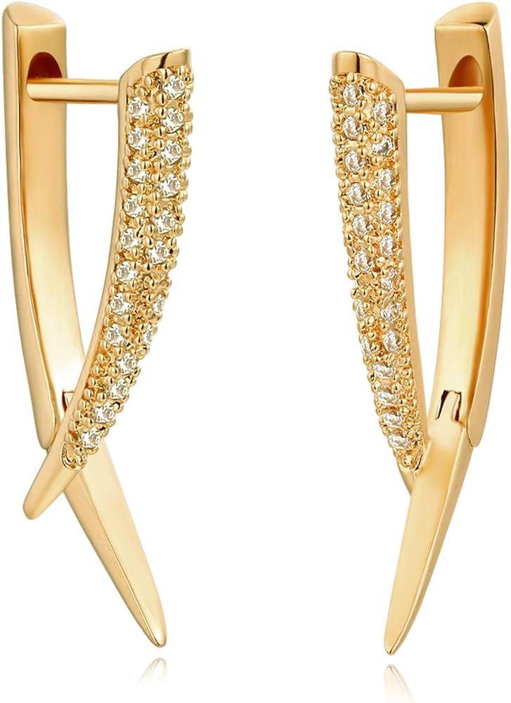 MYEARS Women Gold Stud Earrings 14K Gold Filled Small Boho Minimalist Simple Delicate Hypoallergenic | Amazon (US)