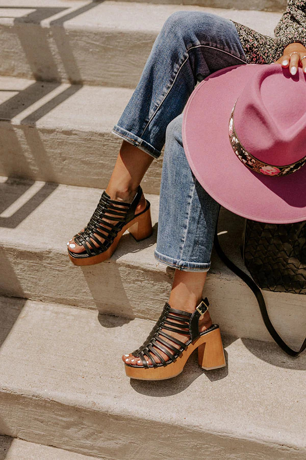 The Brooky Faux Leather Heel In Black • Impressions Online Boutique | Impressions Online Boutique