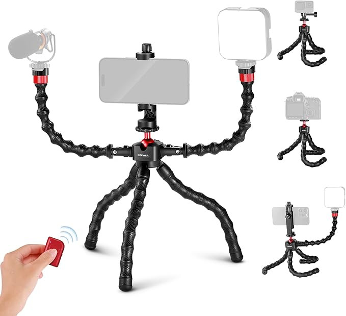 NEEWER T91 Flexible Tripod for iPhone Mini Cellphone Tripod Stand for Vlog, Magic Arms/Shutter/Ph... | Amazon (US)