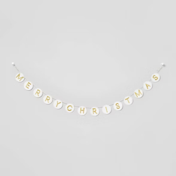 6ft Merry Christmas Garland White/Gold - Wondershop™ | Target