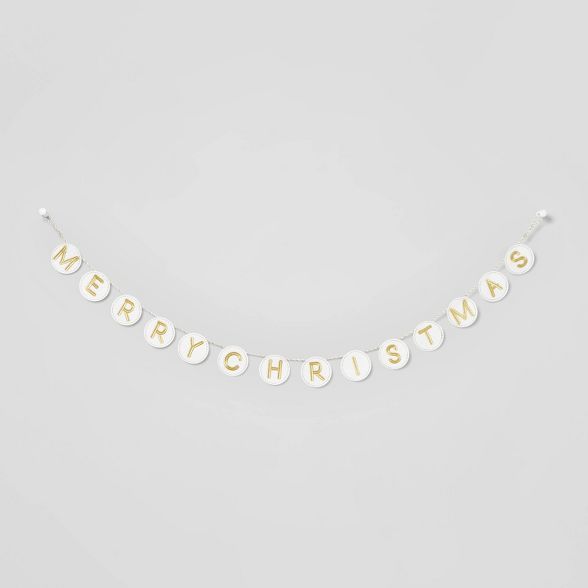 6ft Merry Christmas Garland White/Gold - Wondershop™ | Target