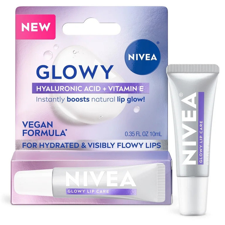 NIVEA Glowy Lips, Vegan Lip Balm with Hyaluronic Acid, Vitamin E, and Magnolia Extract, 0.35 Fl O... | Walmart (US)