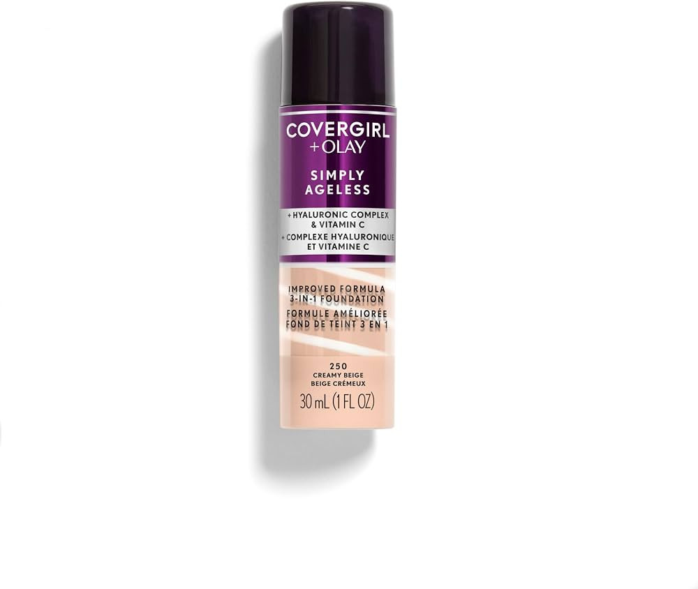 COVERGIRL & Olay Simply Ageless 3-in-1 Liquid Foundation, Creamy Beige, 1 Fl Oz (Pack of 1) | Amazon (US)