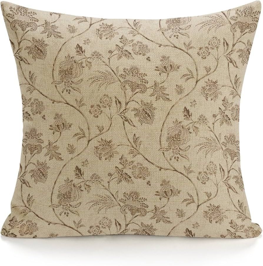 Chinoiserie Pillow Cover 18"x18" Schumacher Fabric Chinoiserie Vine Pink Pillow Covers Linen Flow... | Amazon (US)