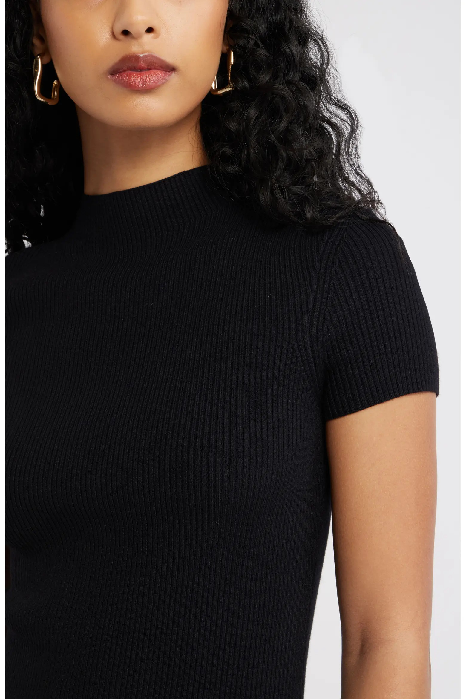 Open Edit Rib Knit Mock Neck Sweater (Women) | Nordstrom | Nordstrom