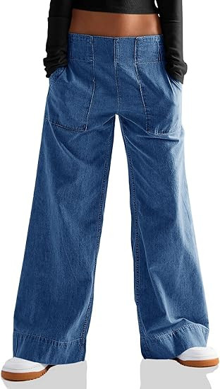 Cicy Bell Womens Wide Legs Baggy Jeans Elastic High Waisted Casual Loose Boyfriend Denim Pants wi... | Amazon (US)