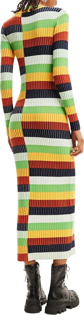 Desigual Sico Stripe Colorblock Long Sleeve Sweater Dress | Nordstrom | Nordstrom