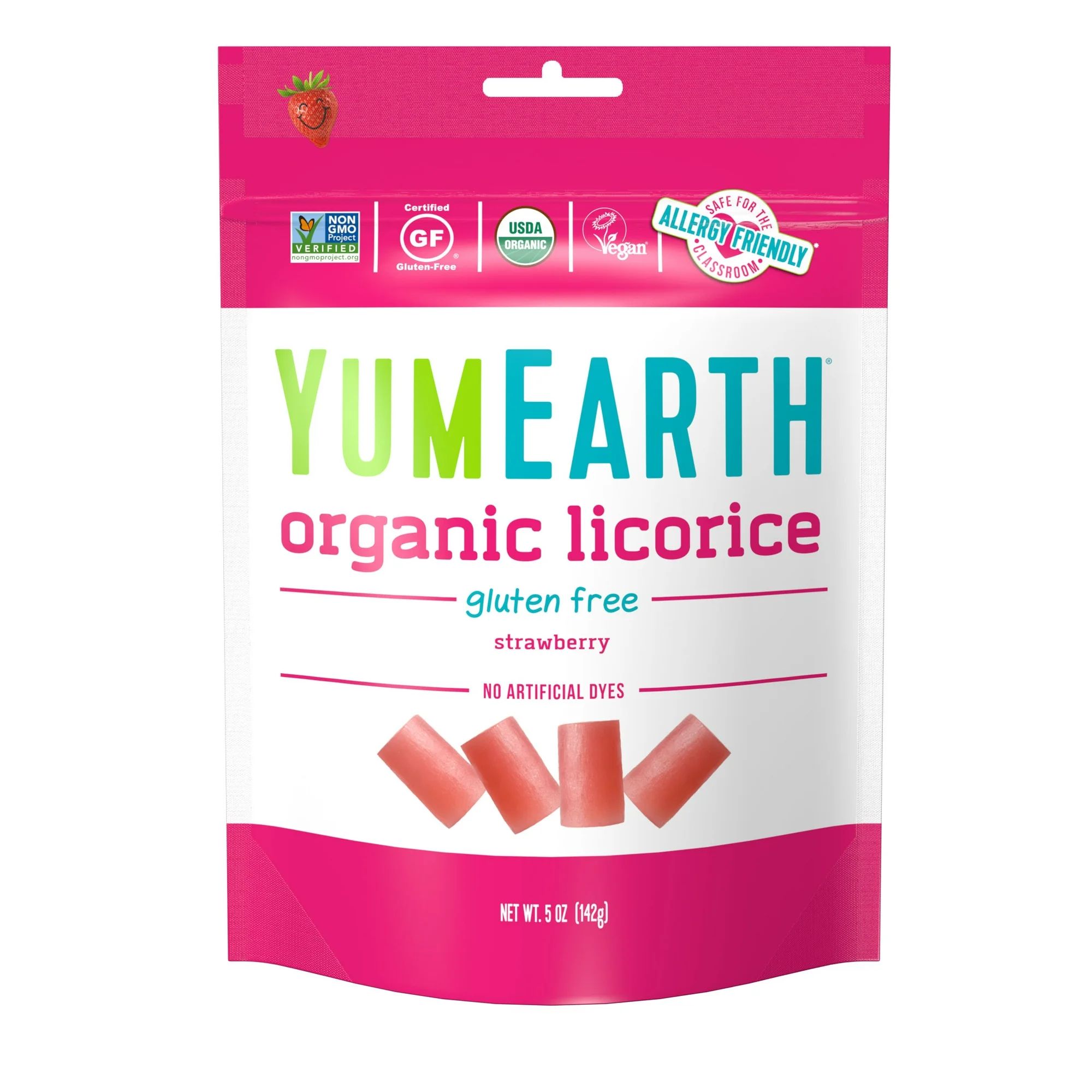 YumEarth Organic Candy - Vegan & Gluten Free Licorice, Strawberry, 5 oz | Walmart (US)