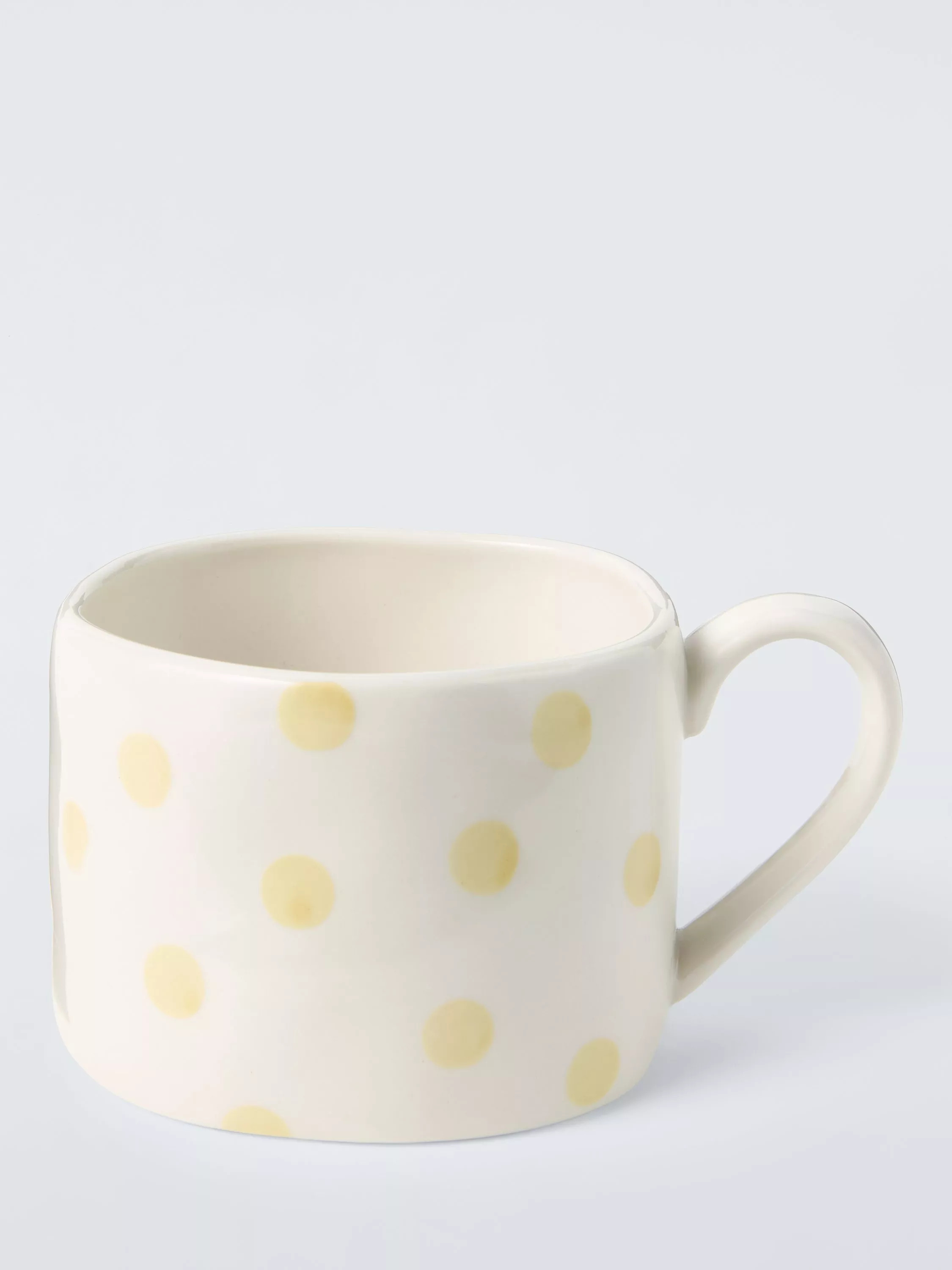 John Lewis Hand Painted Dot Stoneware Mug, 350ml, Yellow | John Lewis (UK)