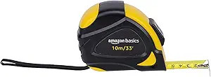 Amazon Basics Self-Locking Tape Measure - 33-Feet (10-Meters), Inch/Metric Scale, MID Accuracy | Amazon (US)