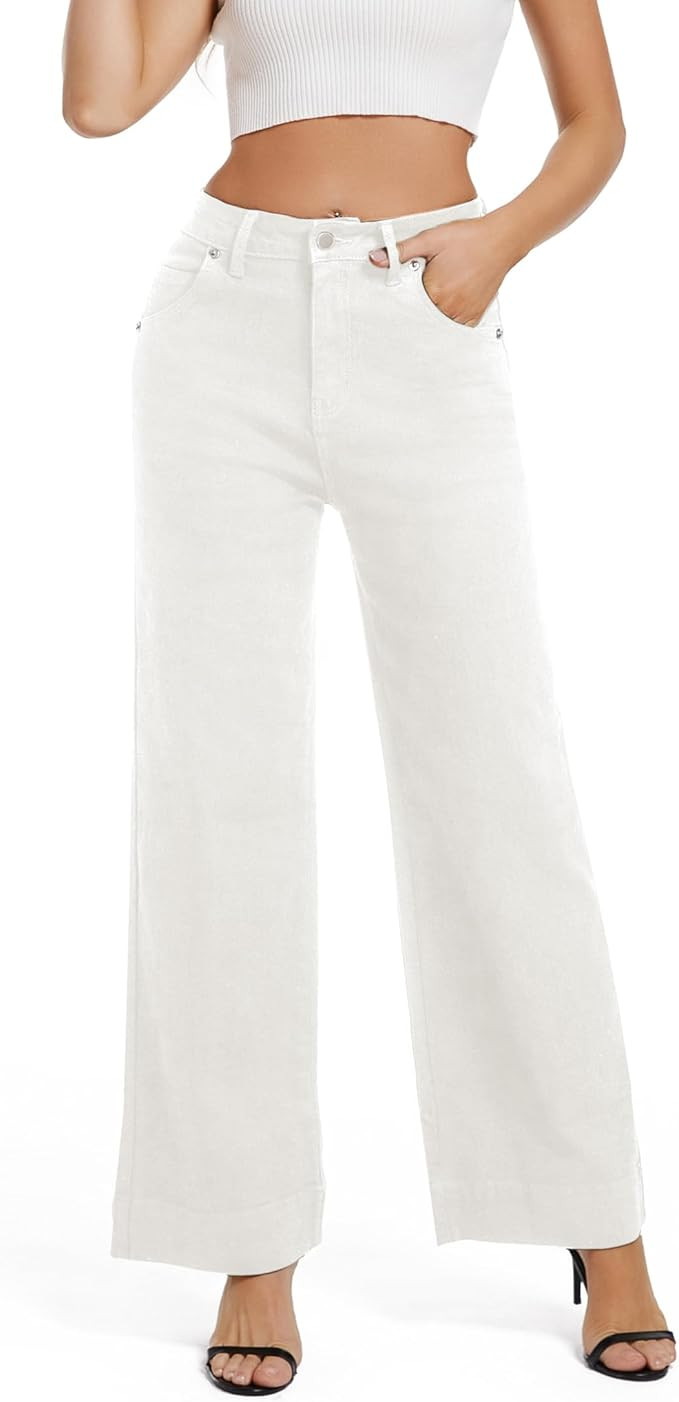 Womens Wide Leg Jeans High Waisted Stretchy Baggy Jeans for Woman Trouser Jeans for Women Trendy ... | Amazon (US)