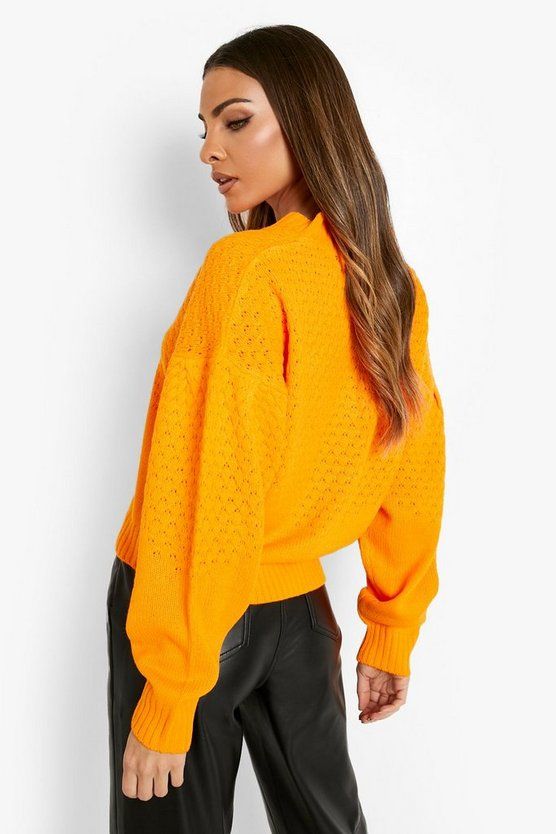 Balloon Sleeve Cropped Cardigan | Boohoo.com (US & CA)