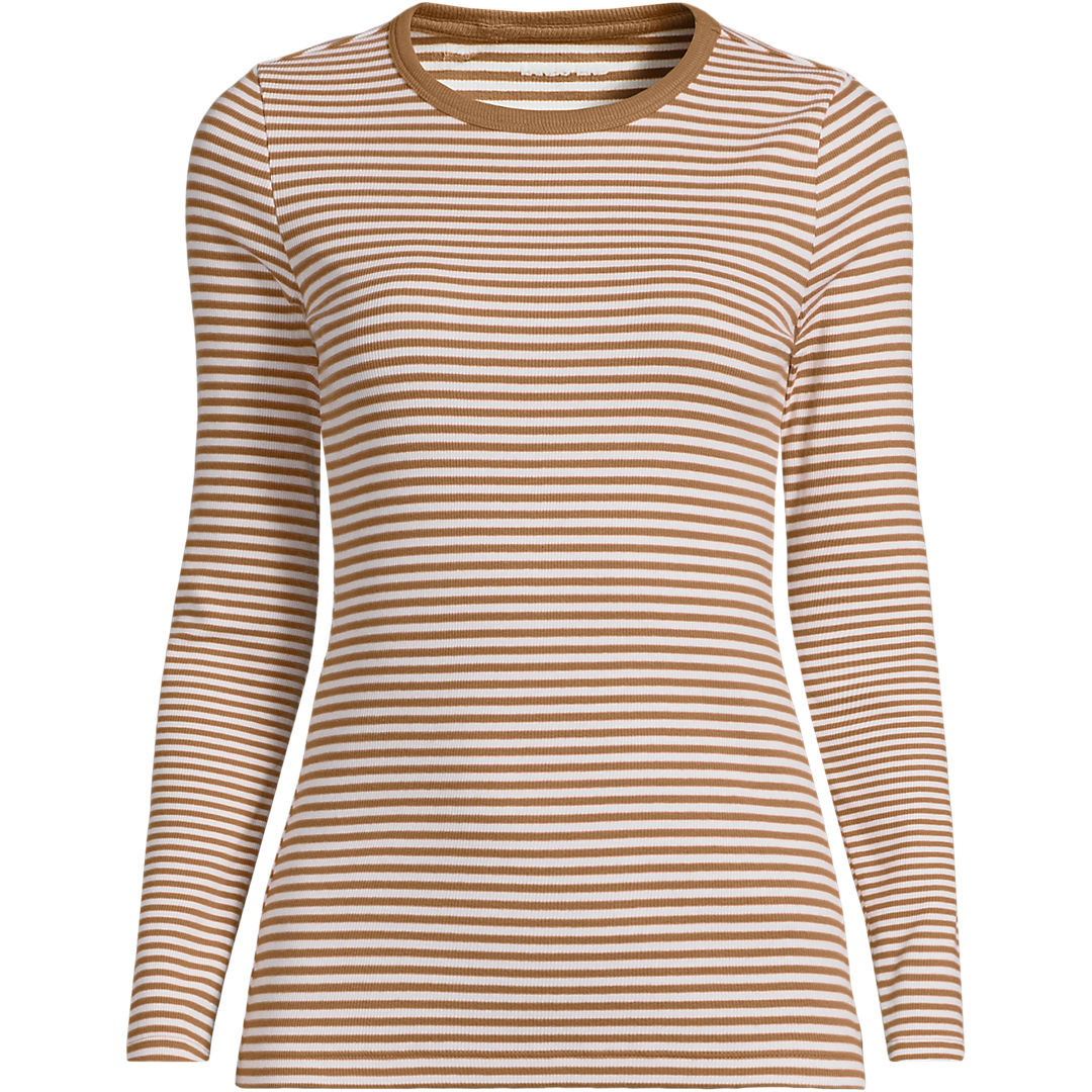 Women's Long Sleeve Micro Rib T-Shirt | Lands' End (US)