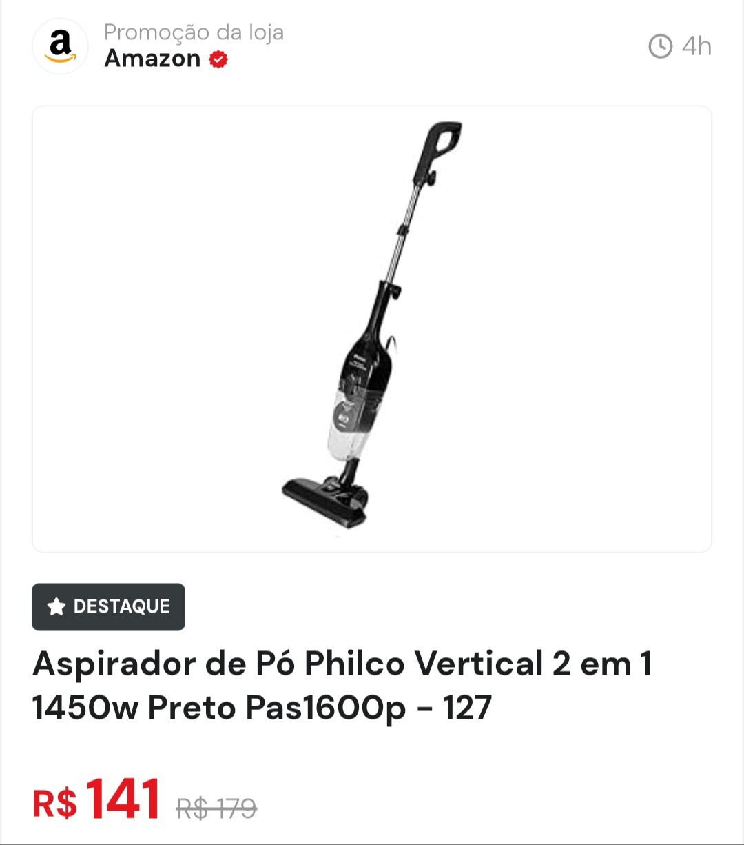 Aspirador de Pó Philco Vertical 2 em 1 1450w Preto Pas1600p - 127

#LTKbrasil #LTKpromo #LTKhome