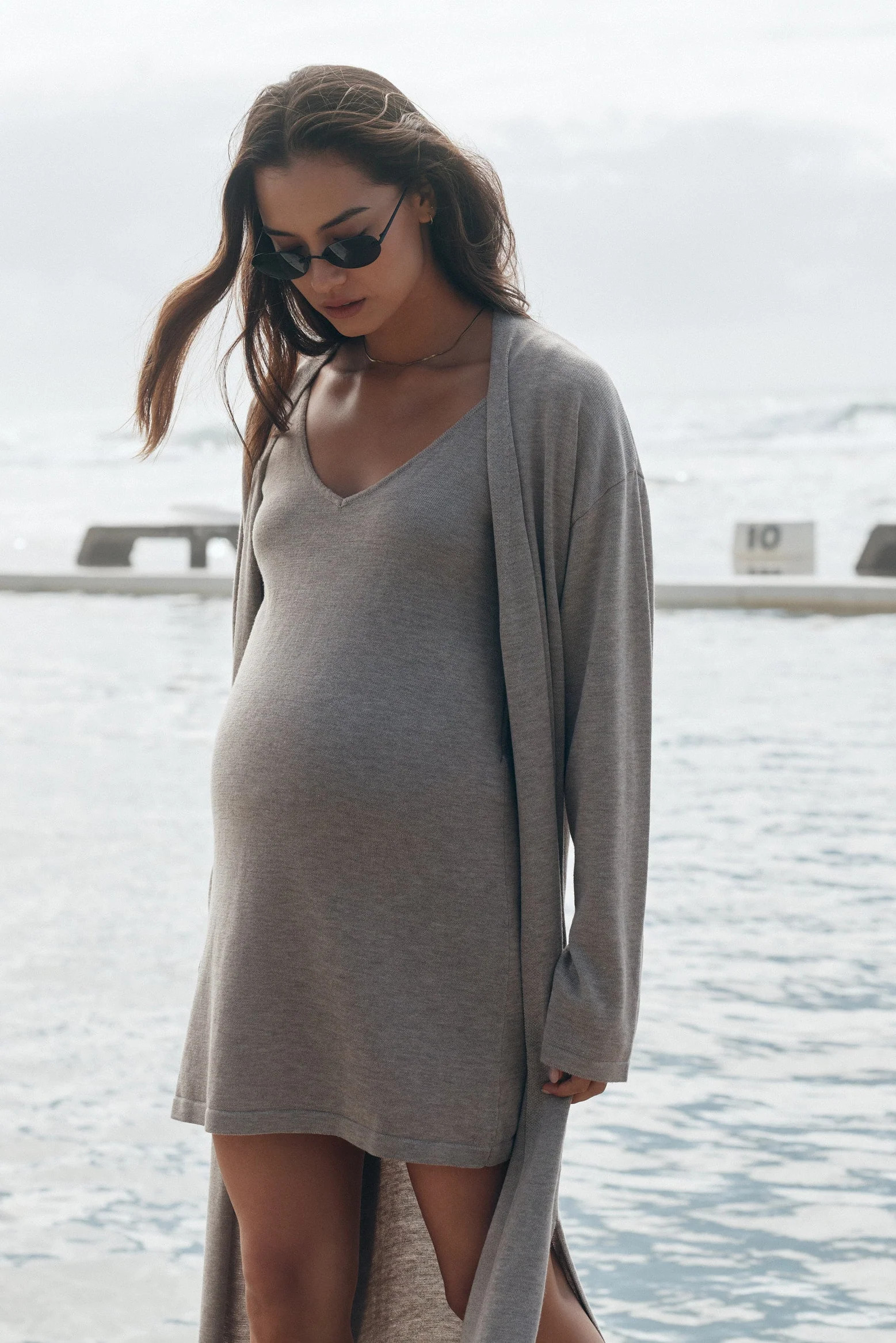 V Neck Tank Dress (Wheat) | Legoe Heritage Maternity APAC