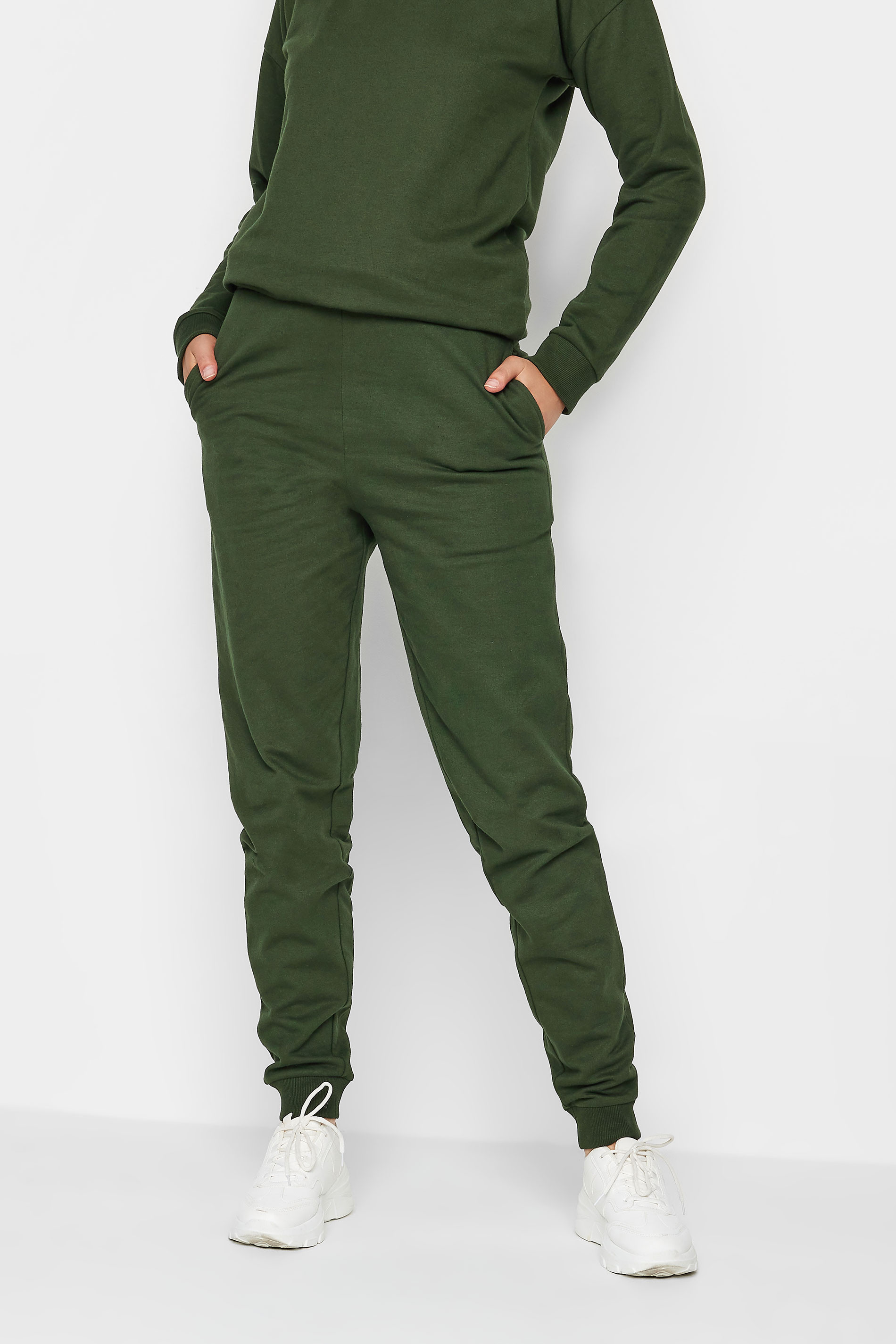 LTS Tall Khaki Green Cuffed Drawstring Joggers | Long Tall Sally
